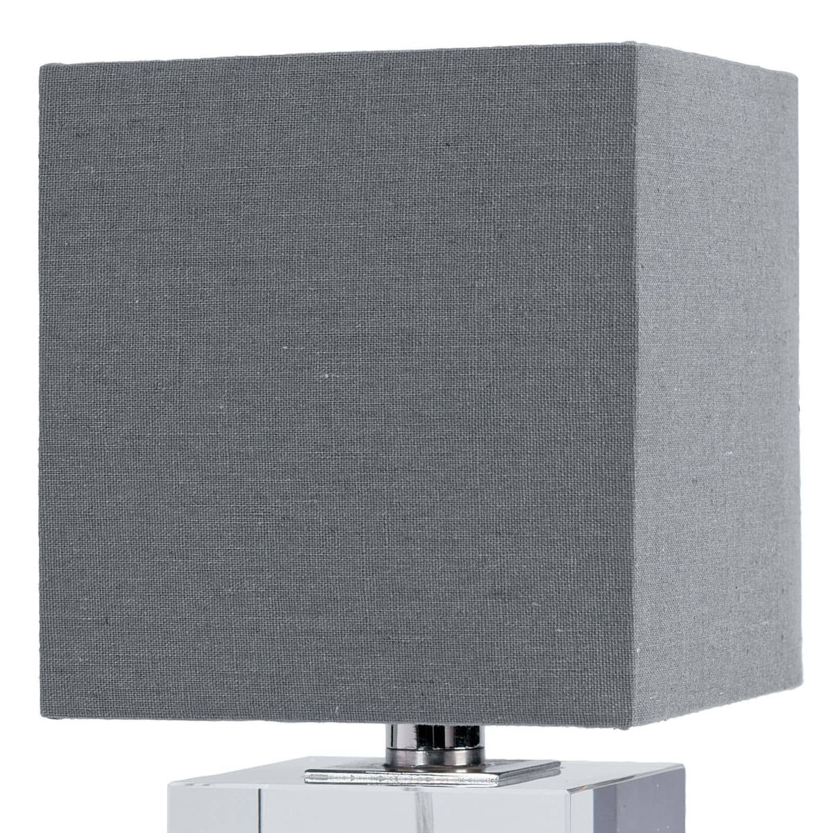 Gray shade on crystal block lamp