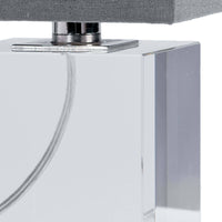Clear crystal block table lamp