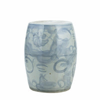 Garden Stool Blue and White Silla Porcelain Twisted Flower Motif