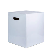 Legend of Asia white block garden stool