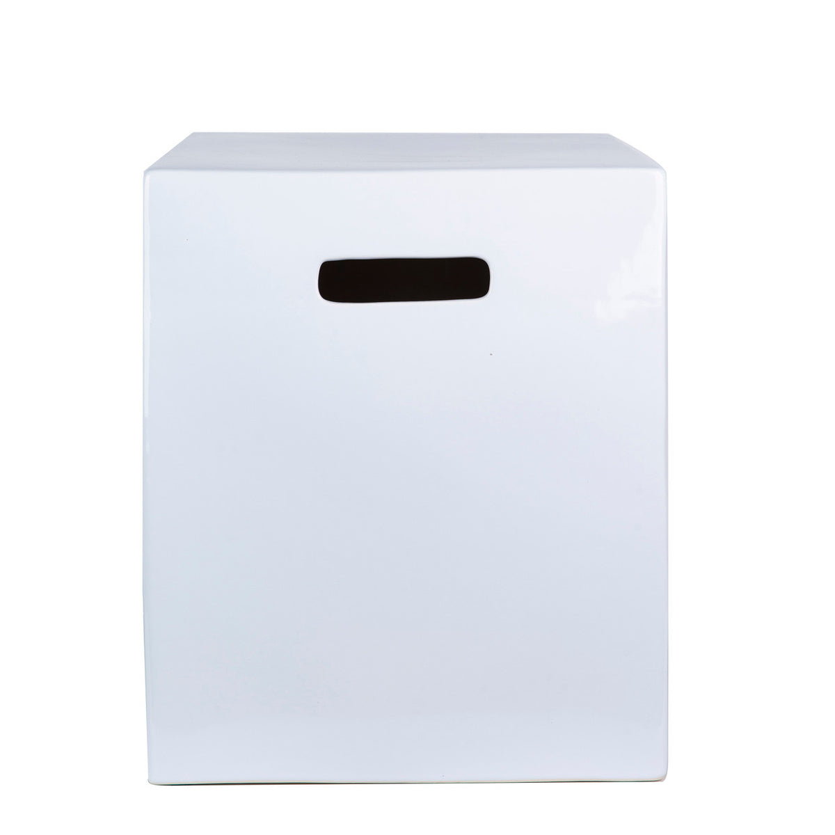 Hampton Square Garden Stool - White