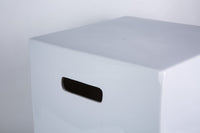Hampton Square Garden Stool - White