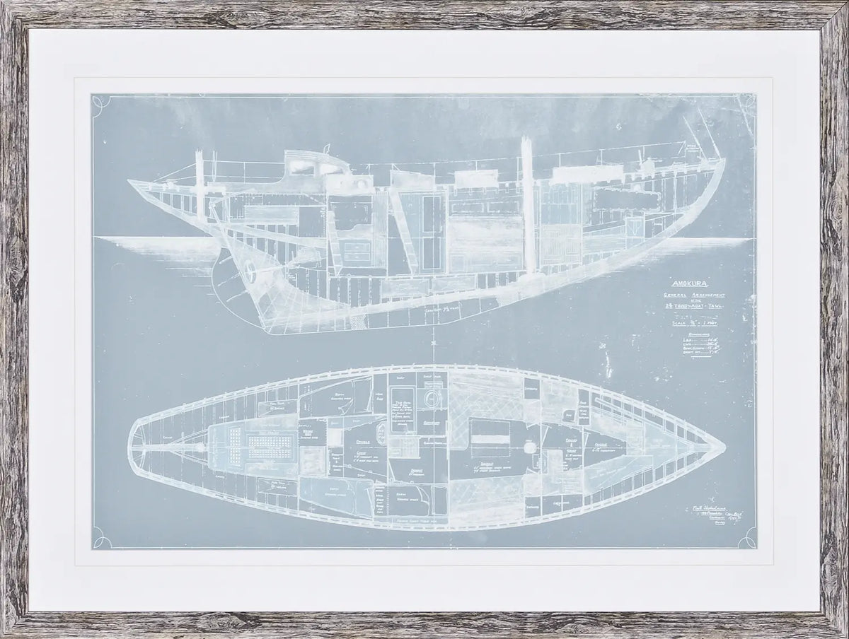Amokura General Arrangement Plan Framed Artwork - 40 x 30