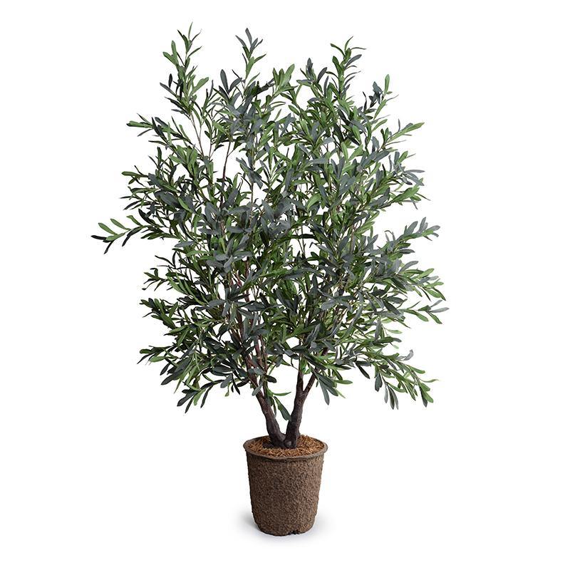 artificial olive plant in pot Faux Olive Tree, Double Trunk