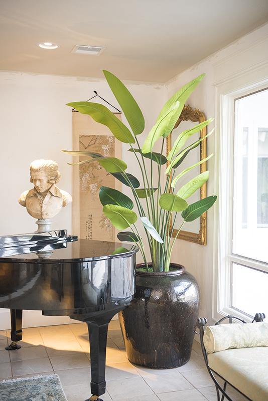 7 foot Traveller's faux palm tree in sitting room