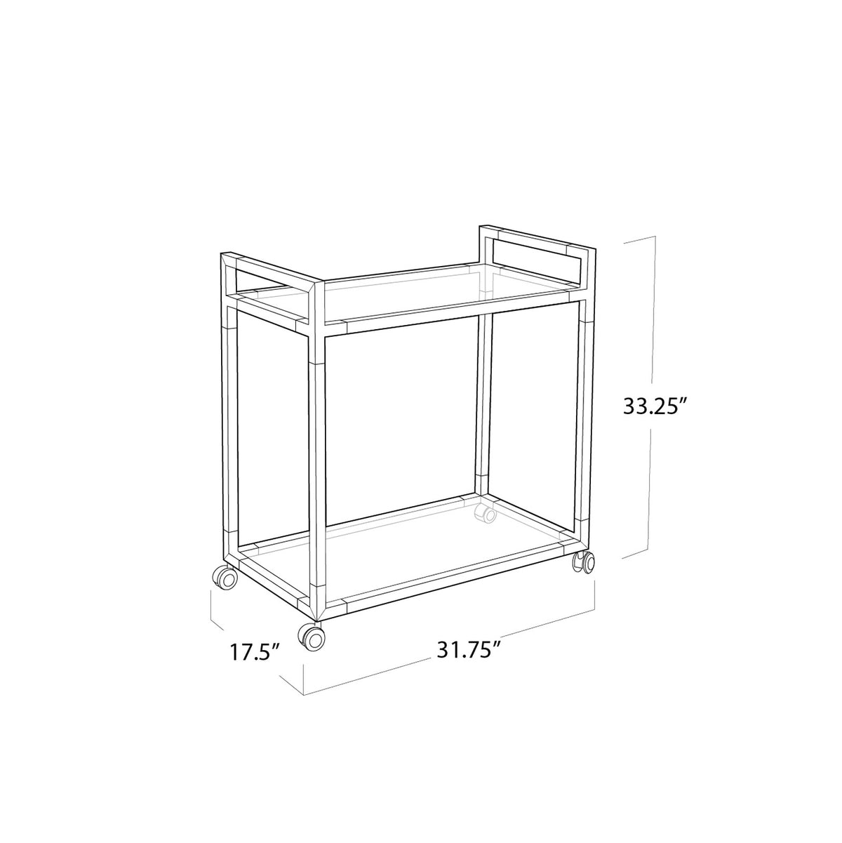 Americano Bar Cart - Acrylic and Brass