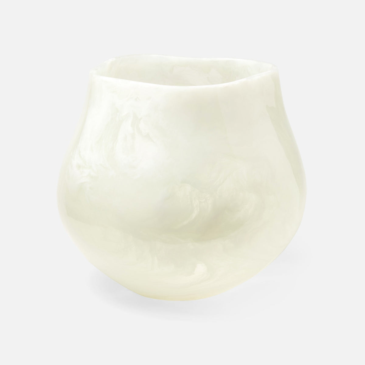 Abria Planter - Pearl White Cast Resin