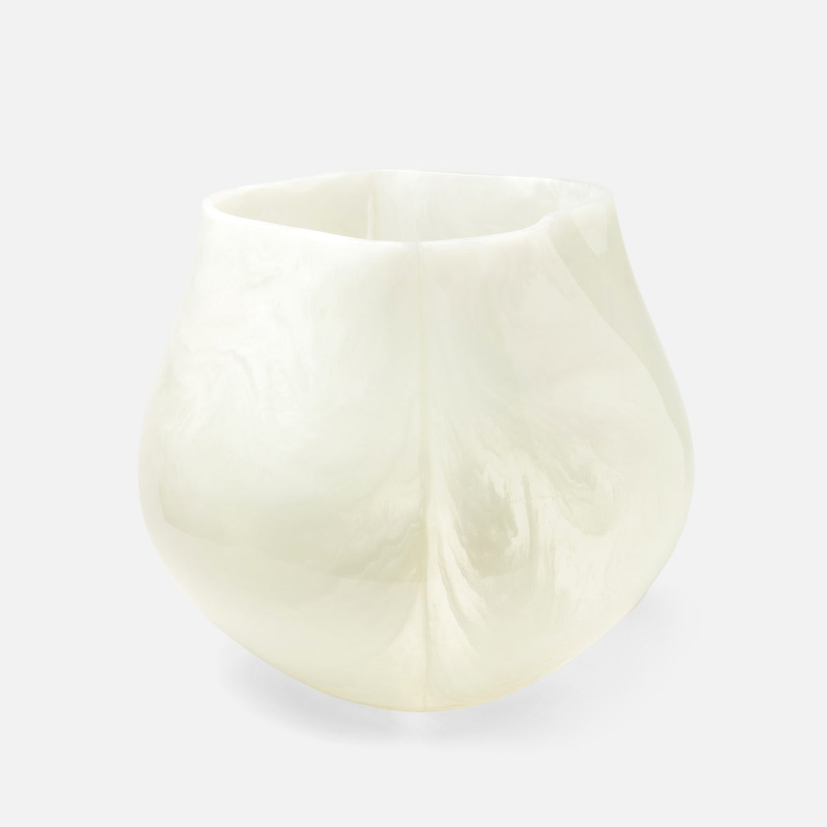 Abria Planter - Pearl White Cast Resin