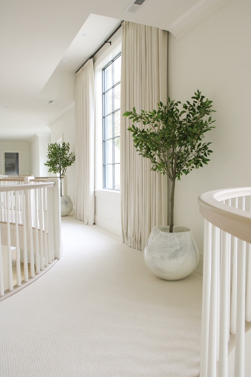 Abria Planter - Pearl White Cast Resin