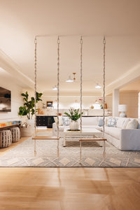 Artesia teak swings in living room