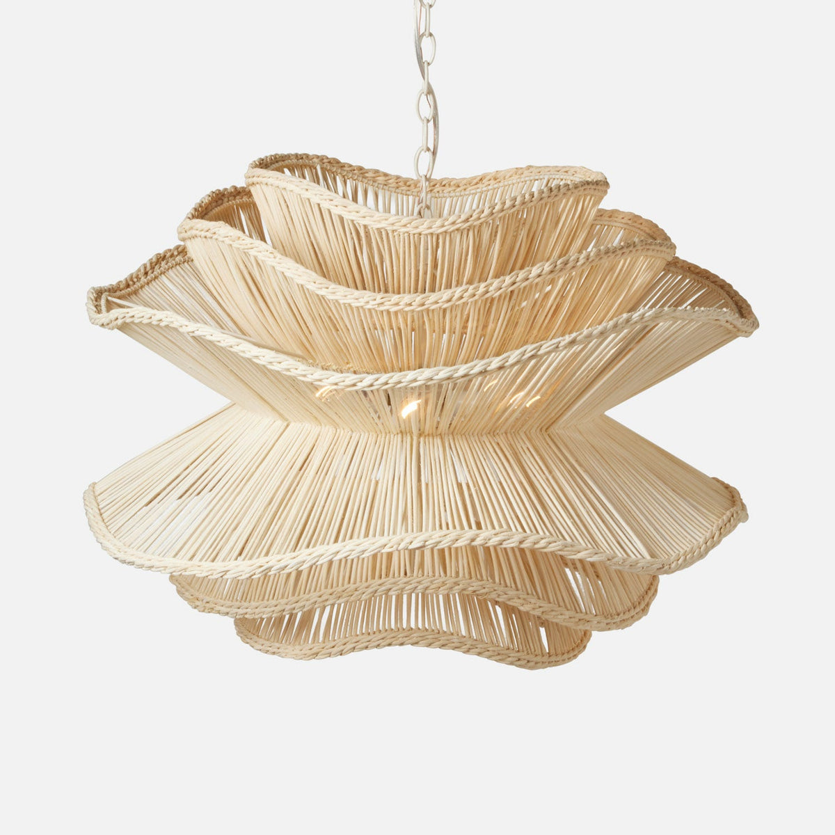Alondra Chandelier - White Rattan 30x23