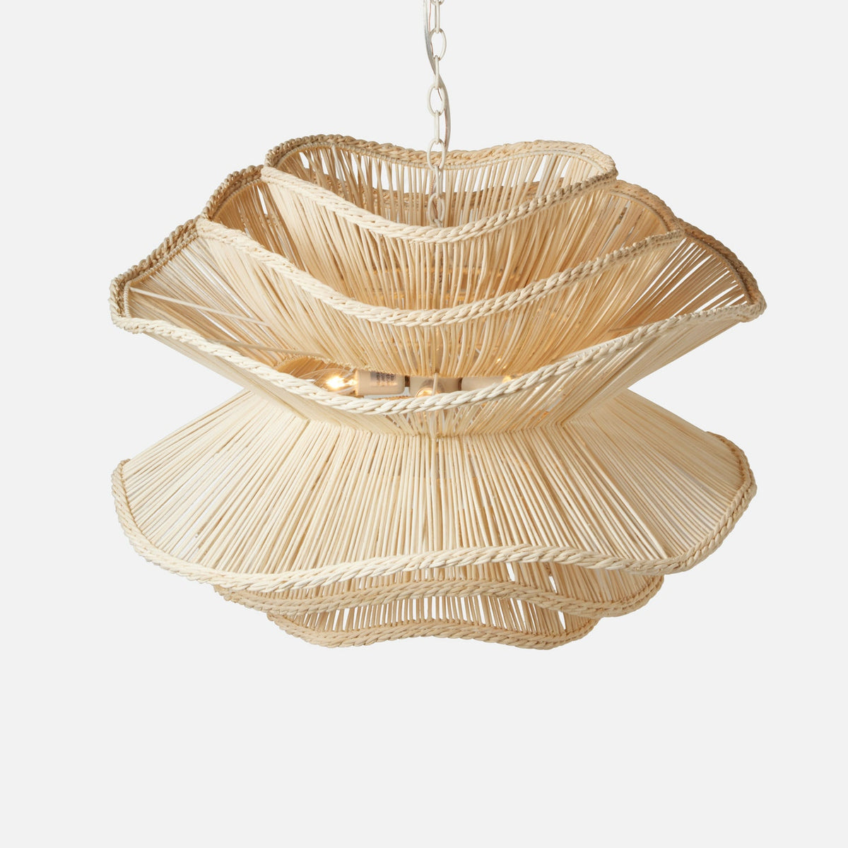 Alondra Chandelier - White Rattan 30x23