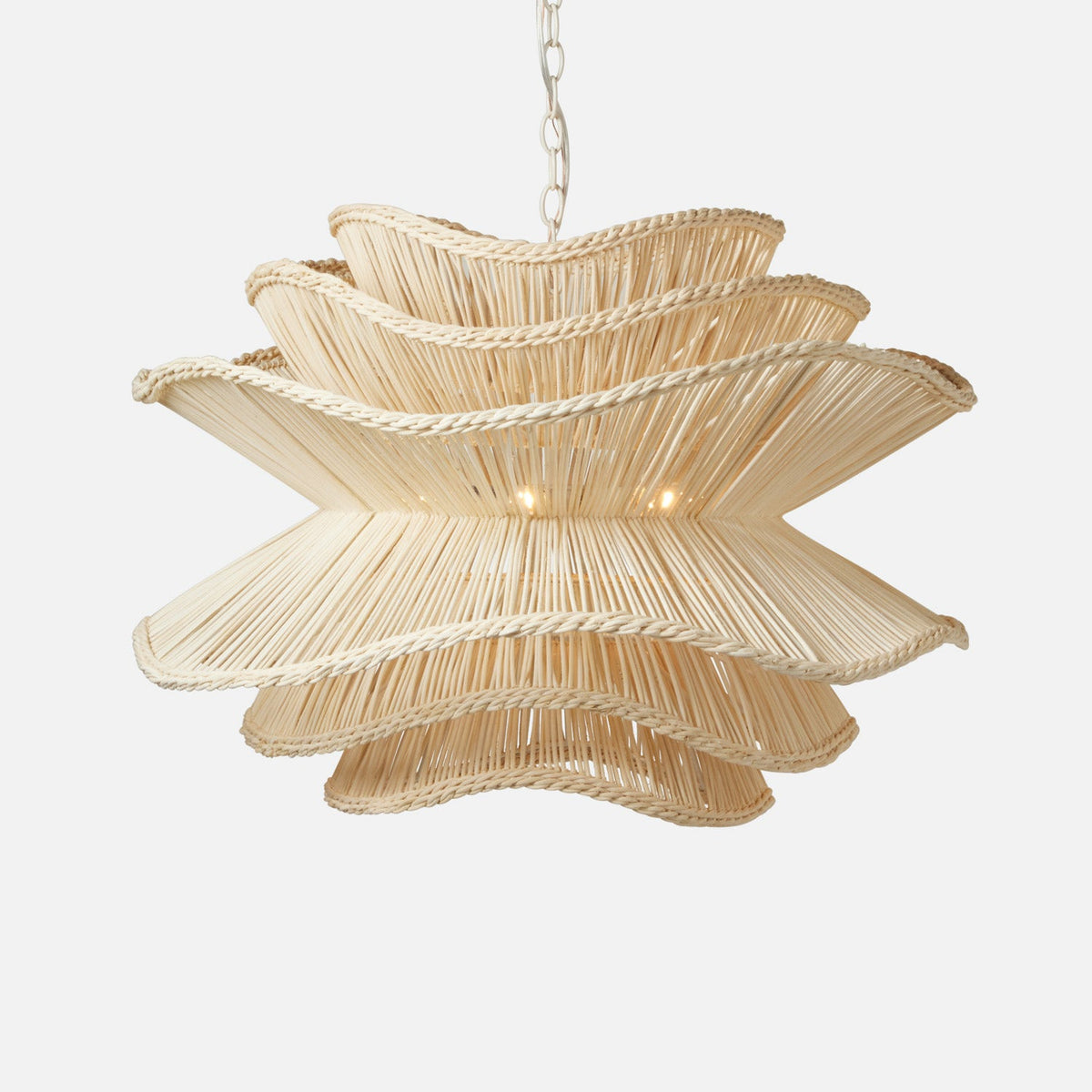 Alondra Chandelier - White Rattan 30x23