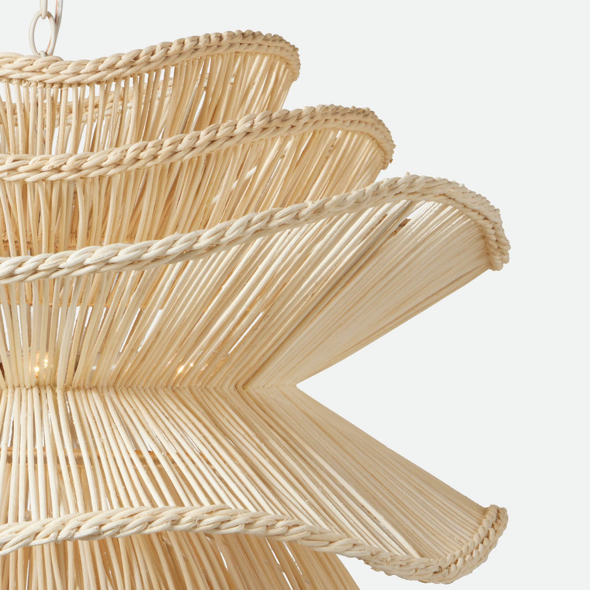 Alondra Chandelier - White Rattan 30x23