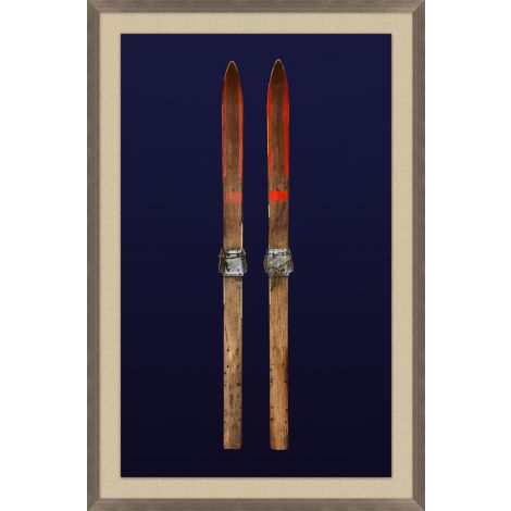 Antique Navy Skis 1 by Nathan Turner Framed Artwork - 27.5 x 41.5