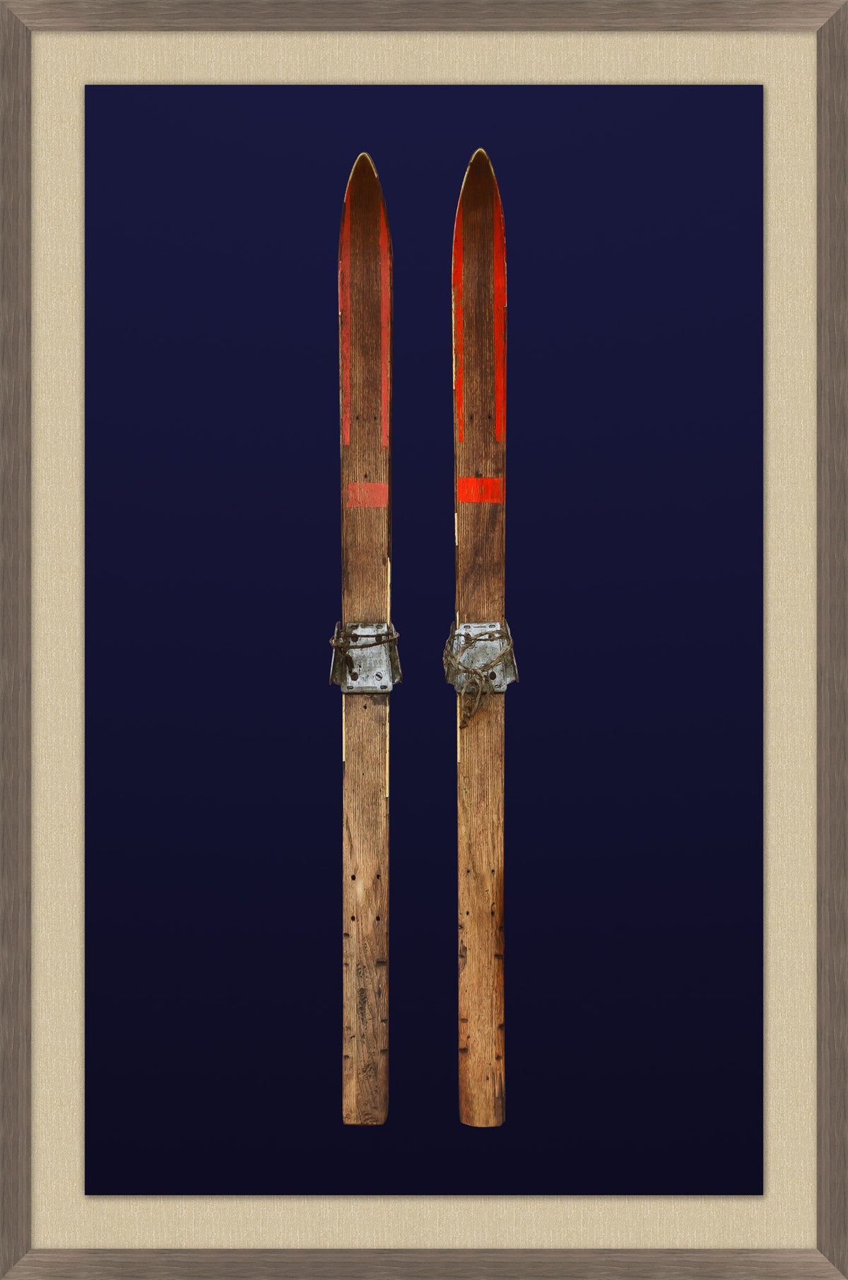 Antique Navy Skis 1 by Nathan Turner Framed Artwork - 27.5 x 41.5