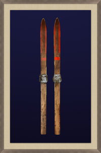 Antique Navy Skis 1 by Nathan Turner Framed Artwork - 27.5 x 41.5