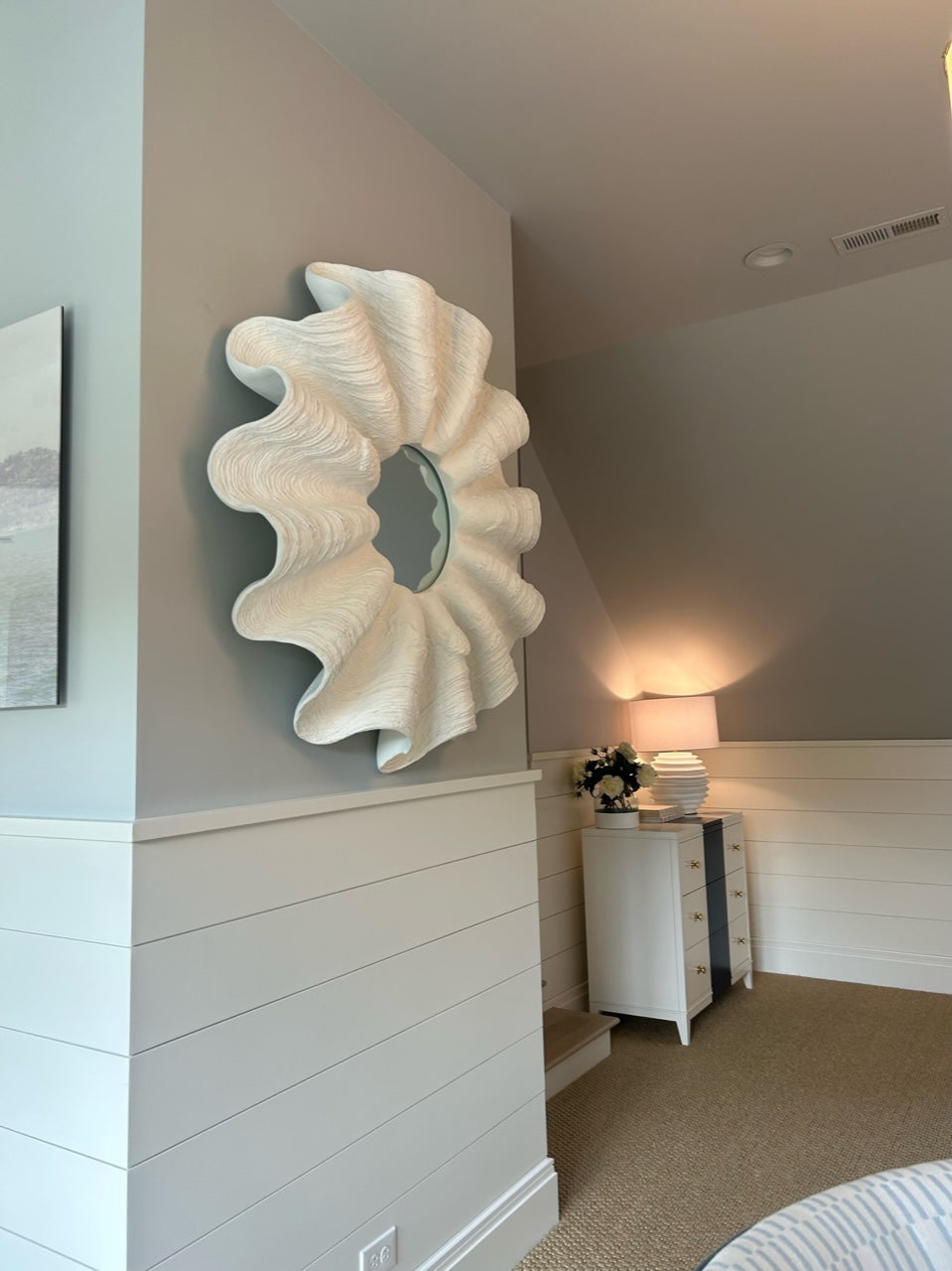 Ava Mirror - White Shell Resin 48 inch