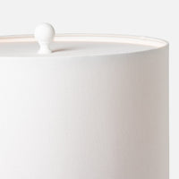 Linen drum shade on Bethany lamp