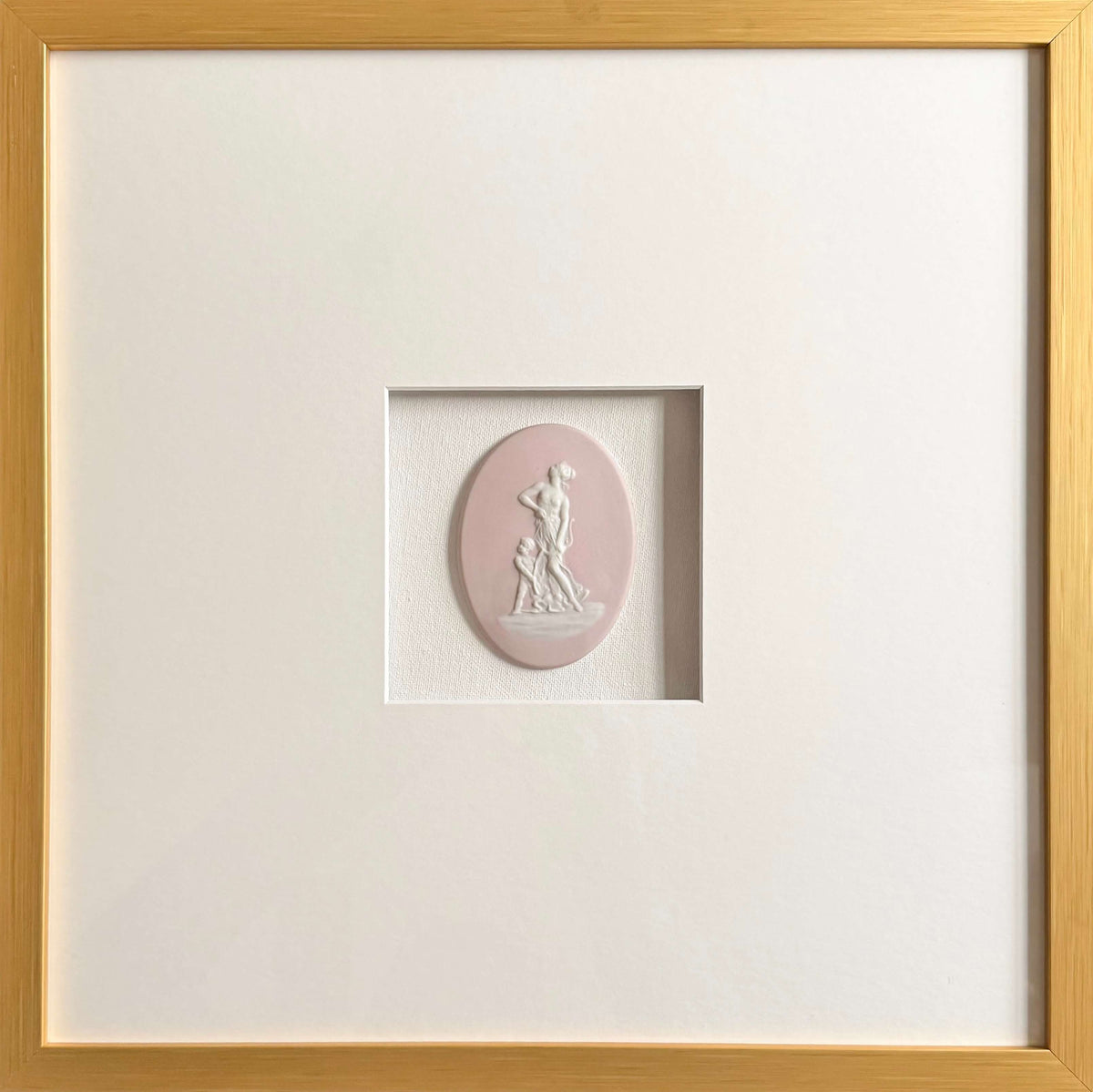 Blush Intaglio Framed Artwork - 16 x 16