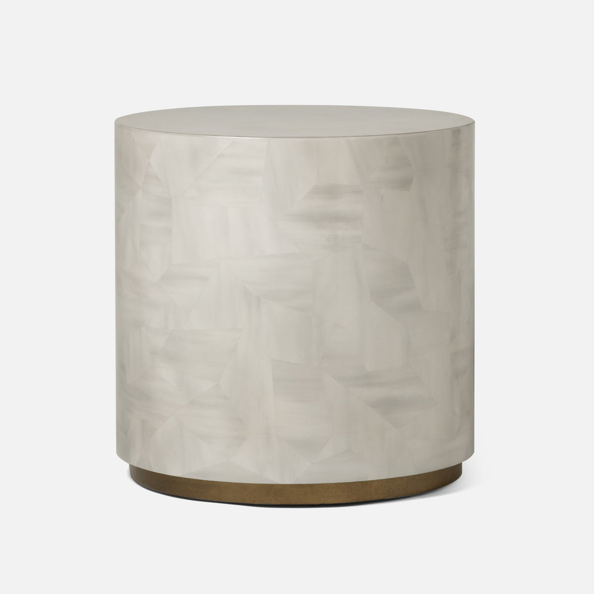Boyd Side Table - Light Gray Faux Horn