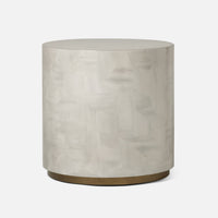 Boyd Side Table - Light Gray Faux Horn