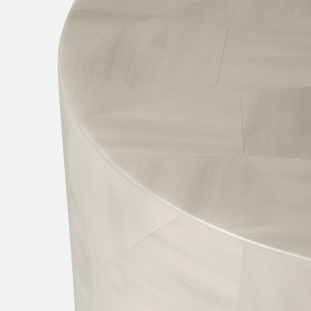 Boyd Coffee Table - Light Gray Faux Horn 28 Inch Diameter
