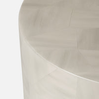Boyd Coffee Table - Light Gray Faux Horn 28 Inch Diameter