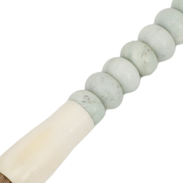 Calligraphy Brush Small White Abacus Jade - 12 Inch Long