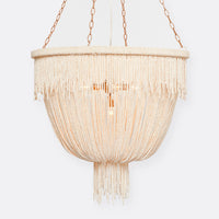 Carmen Chandelier - Natural Coco Wood Beads Gold Metal 30x29