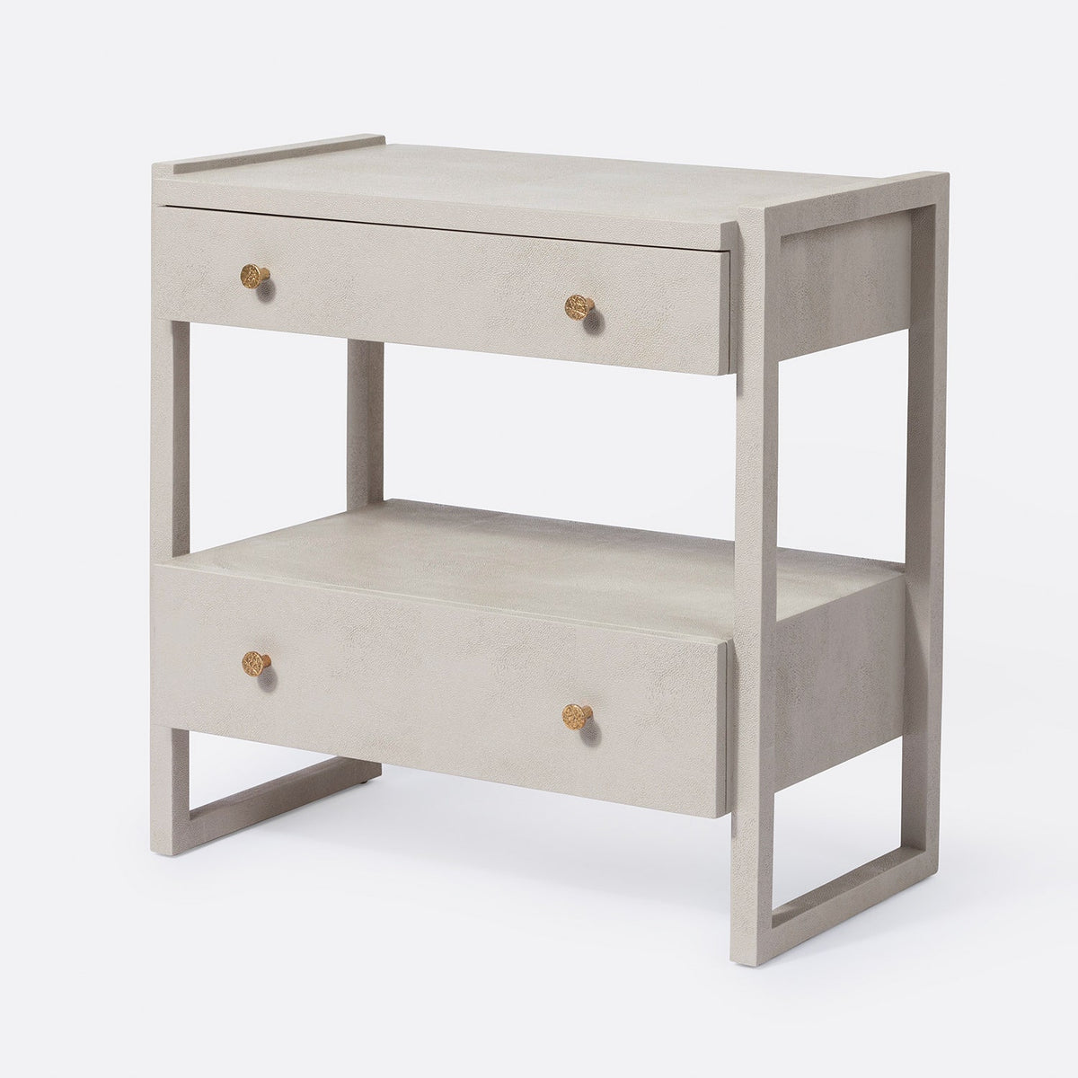 Carrigan Nighstand - French Gray Vintage Faux Shagreen 30 Inch