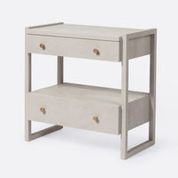 Carrigan Nighstand - French Gray Vintage Faux Shagreen 30 Inch