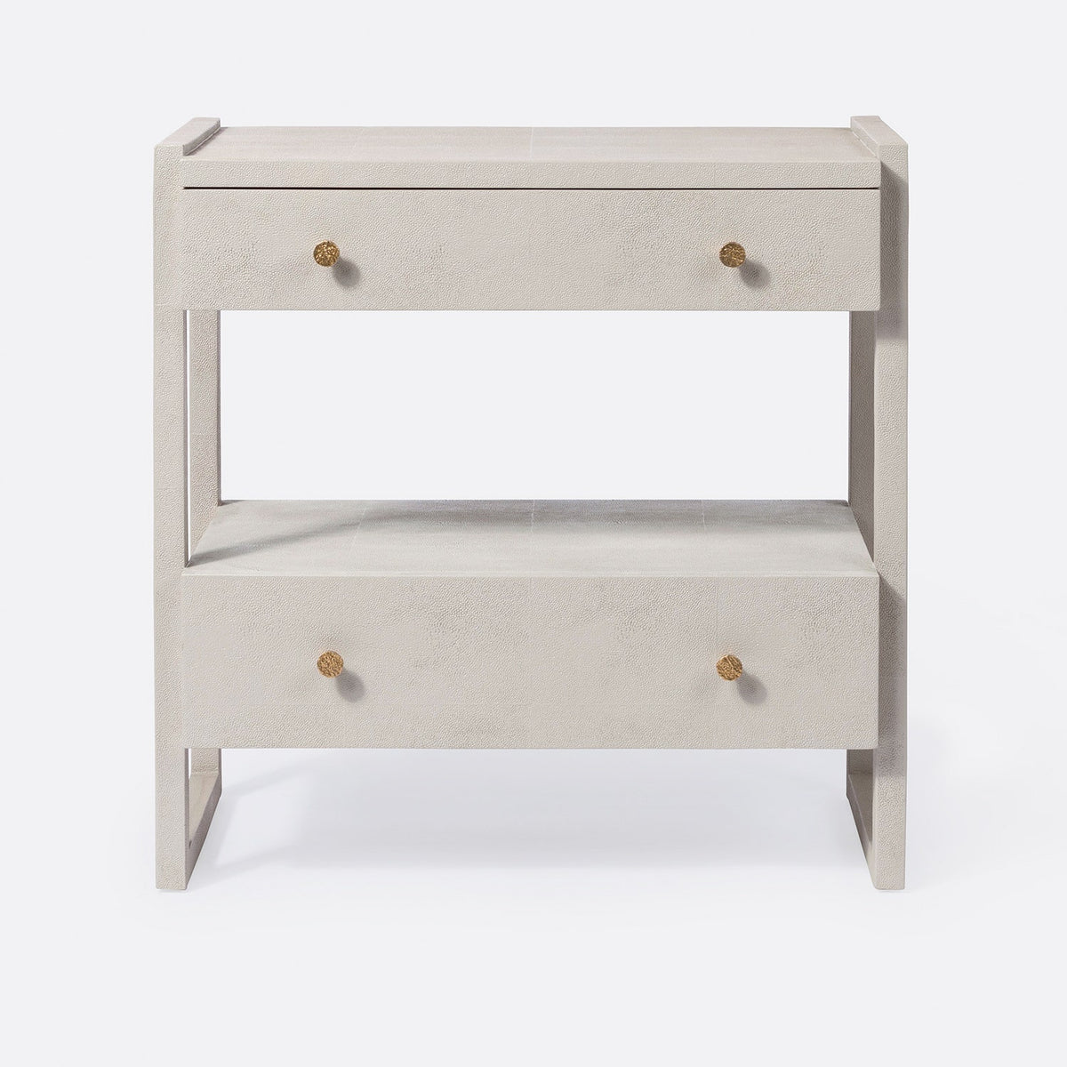 Carrigan Nighstand - French Gray Vintage Faux Shagreen 30 Inch
