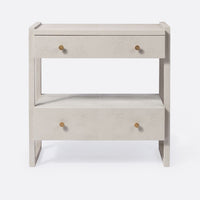 Carrigan Nighstand - French Gray Vintage Faux Shagreen 30 Inch