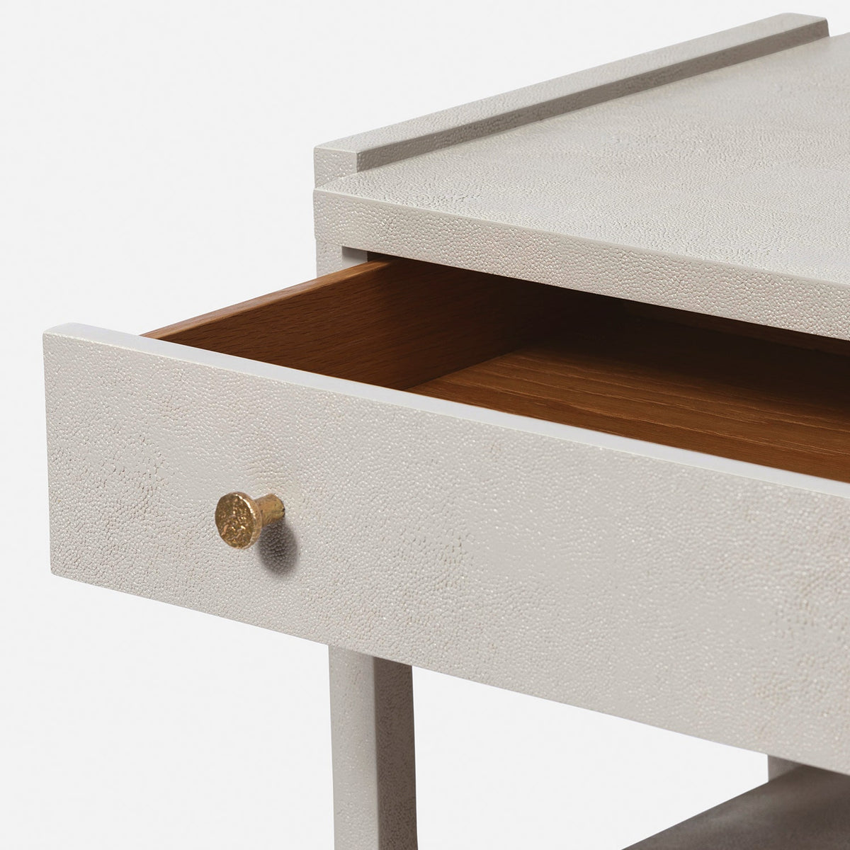 Carrigan Nighstand - French Gray Vintage Faux Shagreen 30 Inch