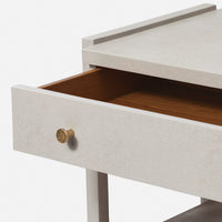 Carrigan Nighstand - French Gray Vintage Faux Shagreen 30 Inch