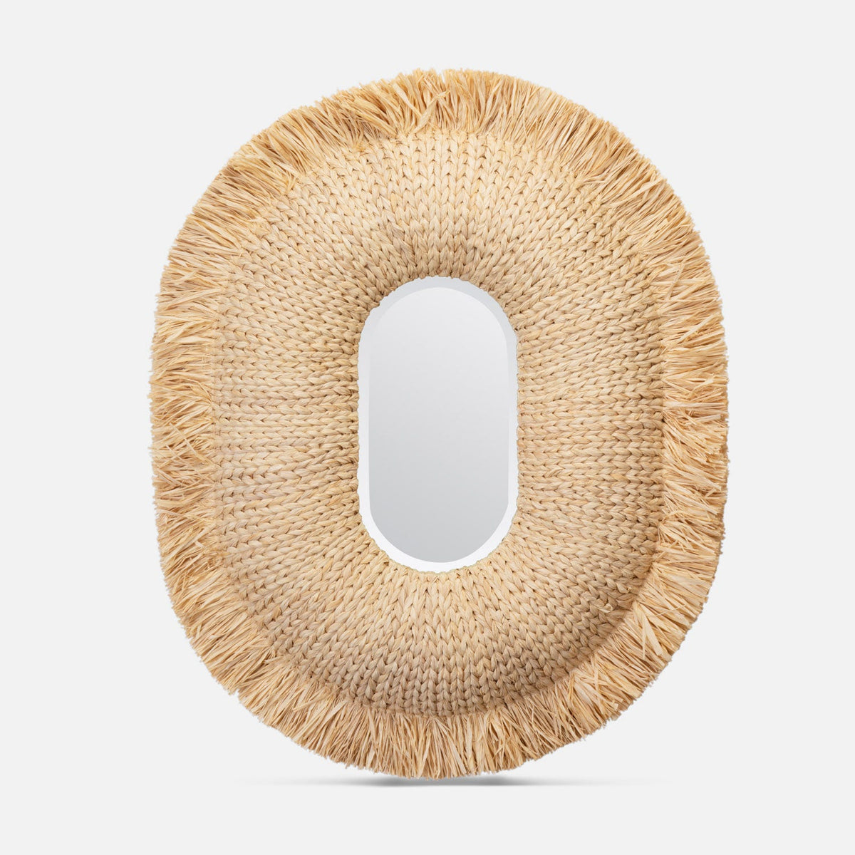 Casey Oval Mirror - Natural Raffia 42x52