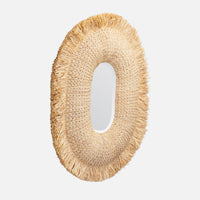 Casey Oval Mirror - Natural Raffia 42x52