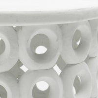 Dagen Outdoor Side Table - White Plaster Reconstituted Stone 26x20