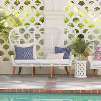 Dagen Outdoor Stool - White Plaster Reconstituted Stone 14x18