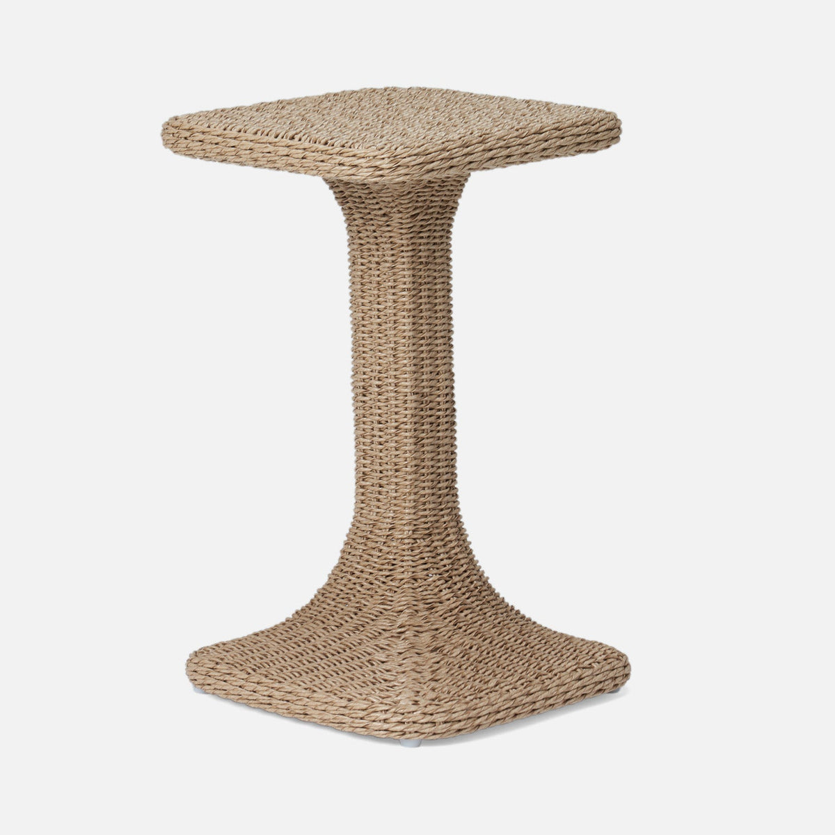 Devante Outdoor Side Table - Natural Twisted Faux Wicker 15x24