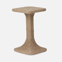 Devante Outdoor Side Table - Natural Twisted Faux Wicker 15x24