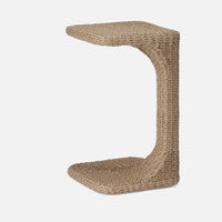 Devante Outdoor Side Table - Natural Twisted Faux Wicker 15x24