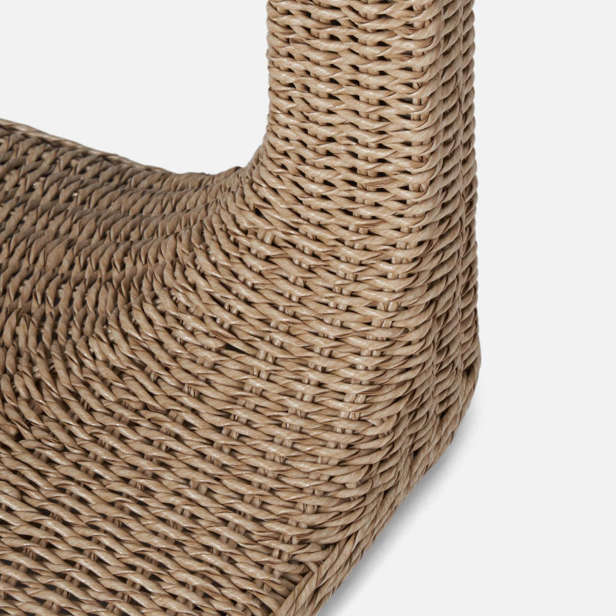 Devante Outdoor Side Table - Natural Twisted Faux Wicker 15x24