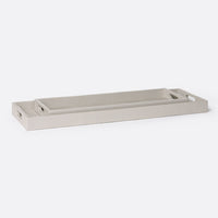 Emery Console Trays - Set of 2 French Gray Vintage Faux Shagreen