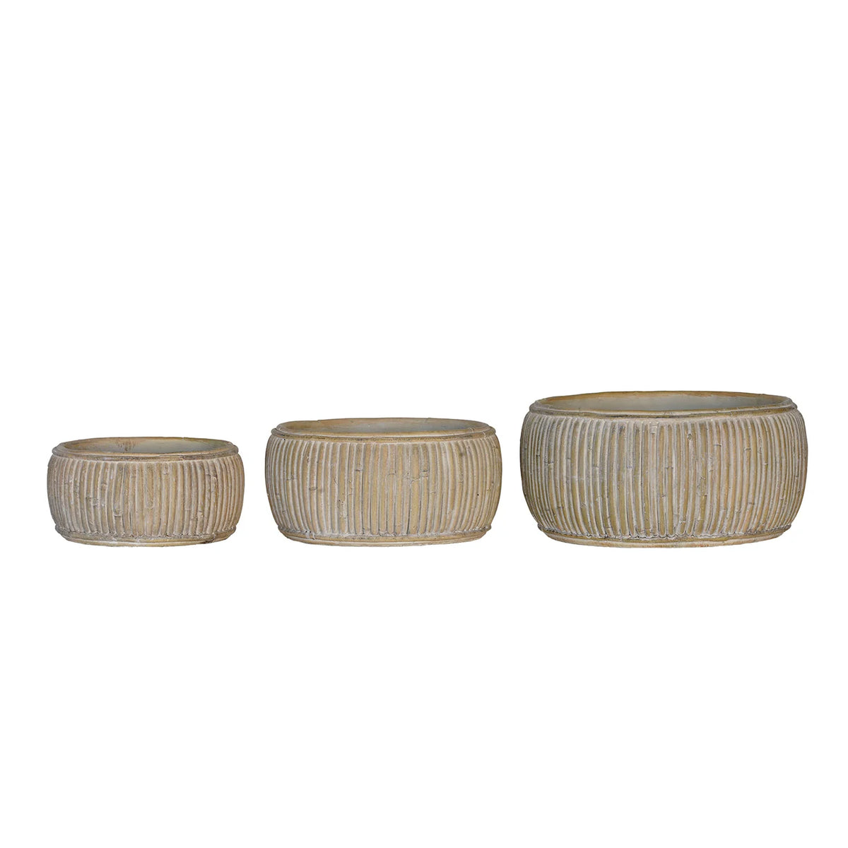 Concrete Faux Rattan Bowl - Multiple Sizes