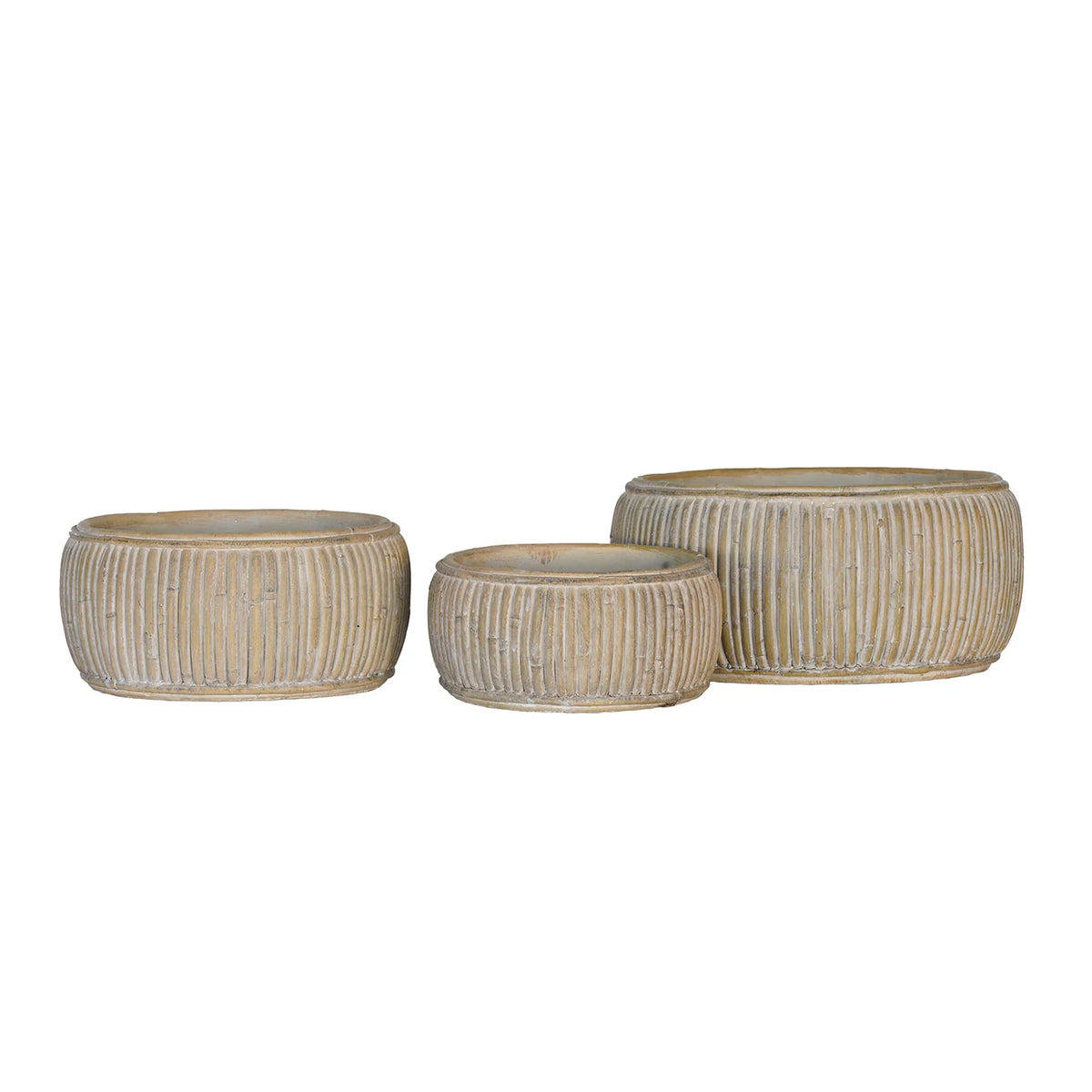 Concrete Faux Rattan Bowl - Multiple Sizes
