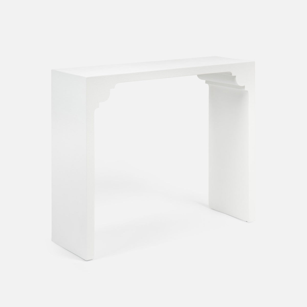 Felton Console Table - Designer White Faux Jute 36 Inch