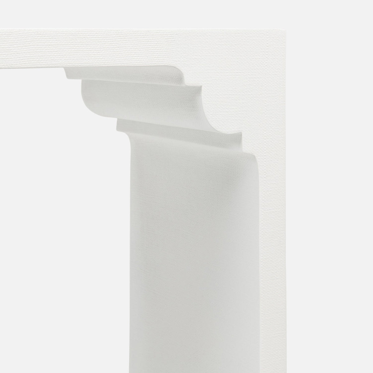 Felton Console Table - Designer White Faux Jute 36 Inch