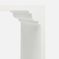 Felton Console Table - Designer White Faux Jute 36 Inch